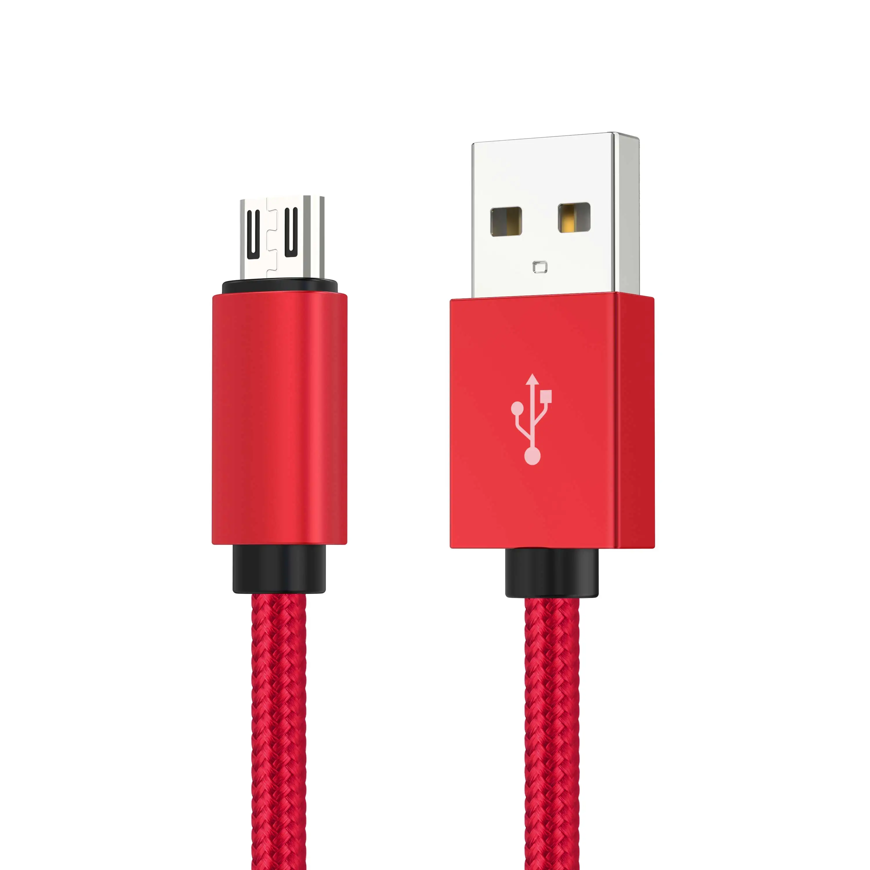 цветной Фабричный изготовленный на заказ USB 2,0 зарядный шнур 8 Pin Micro Type c плетеный нейлоновый зарядный кабель