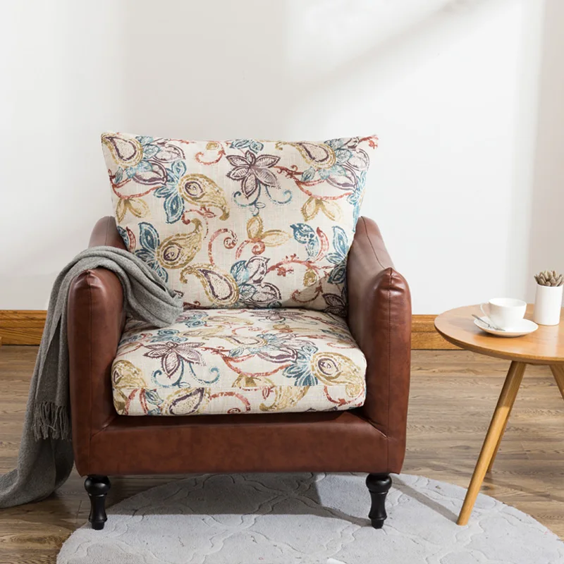 Современное Роскошное дизайнерское кресло для отдыха из антикварной кожи с обивкой для спальни