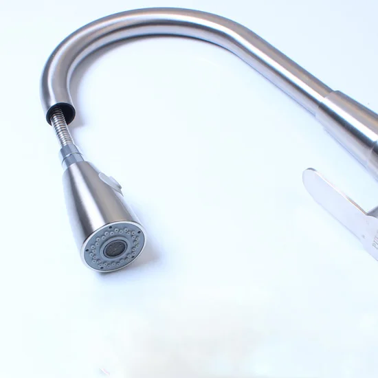 Stainless Steel Hot and Cold Water sink tap Flexible Hoses pull-out Kitchen Faucet and for single handle