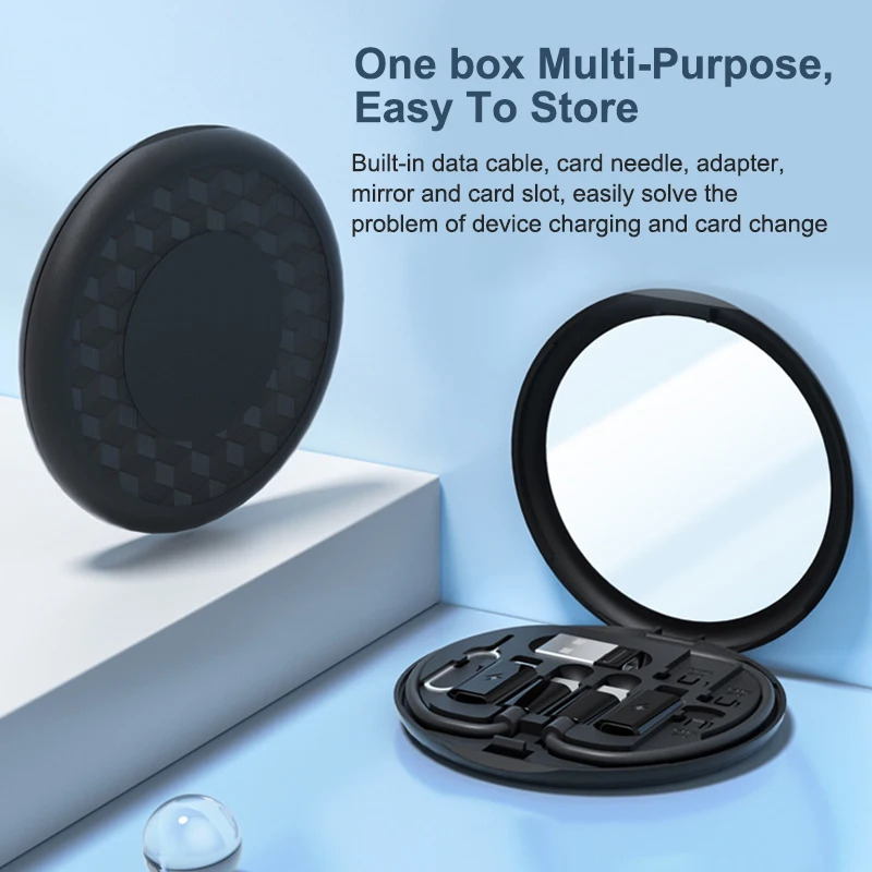 2024 Factory Multipurpose Charging Cable Kit With Mirror Functional Phone Holder Trending Phone Accessories For Business Travel