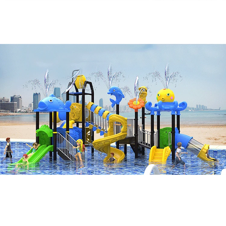 High quality kindergarten kids outdoor playground equipment water park slides