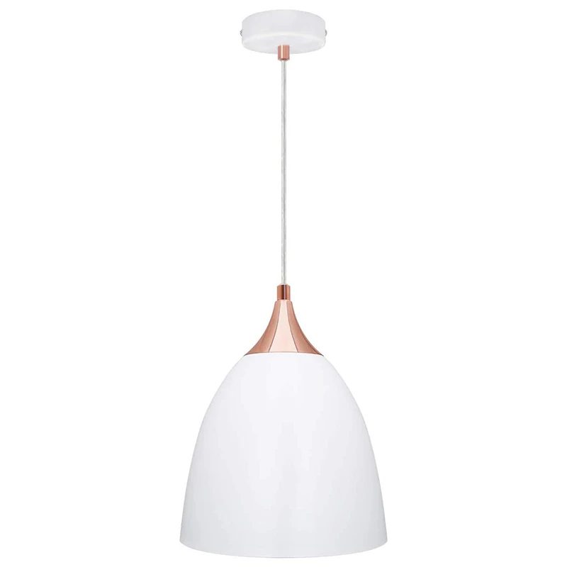 
Modern White Pendant Ceiling Light Shade Metal Scone Reflective Rose Holder 