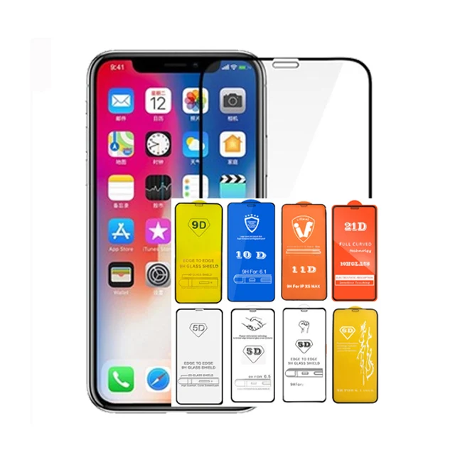 3D 5D 6D 8D 9D 10D 11D 12D 21D 80D 88D 111D полное покрытие мобильного телефона защитная пленка для экрана из закаленного стекла Защитная пленка для iPhone Защитная пленка для экрана