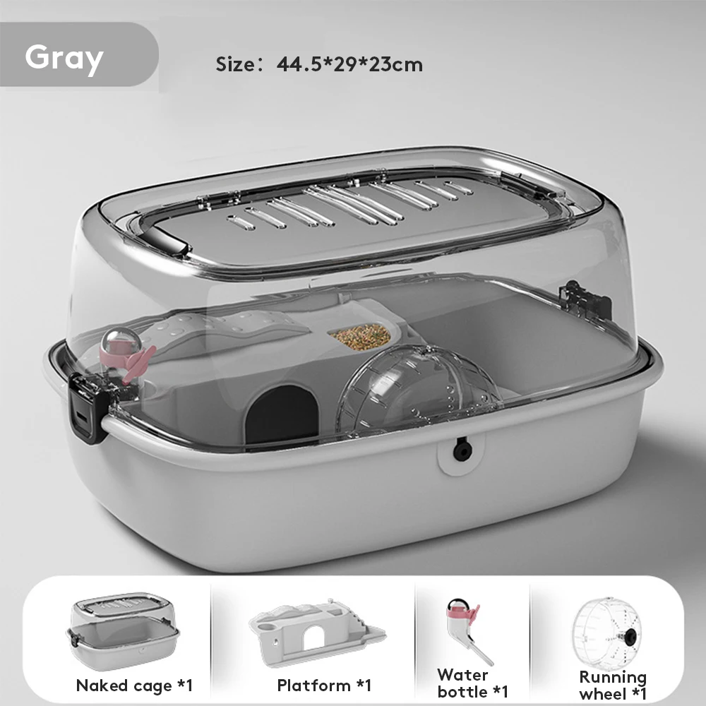 Transparent Acrylic Cage for rodent gerbil mouse Hamster Guinea Pig Luxury Large Cage for Small Animals Hamster Cage