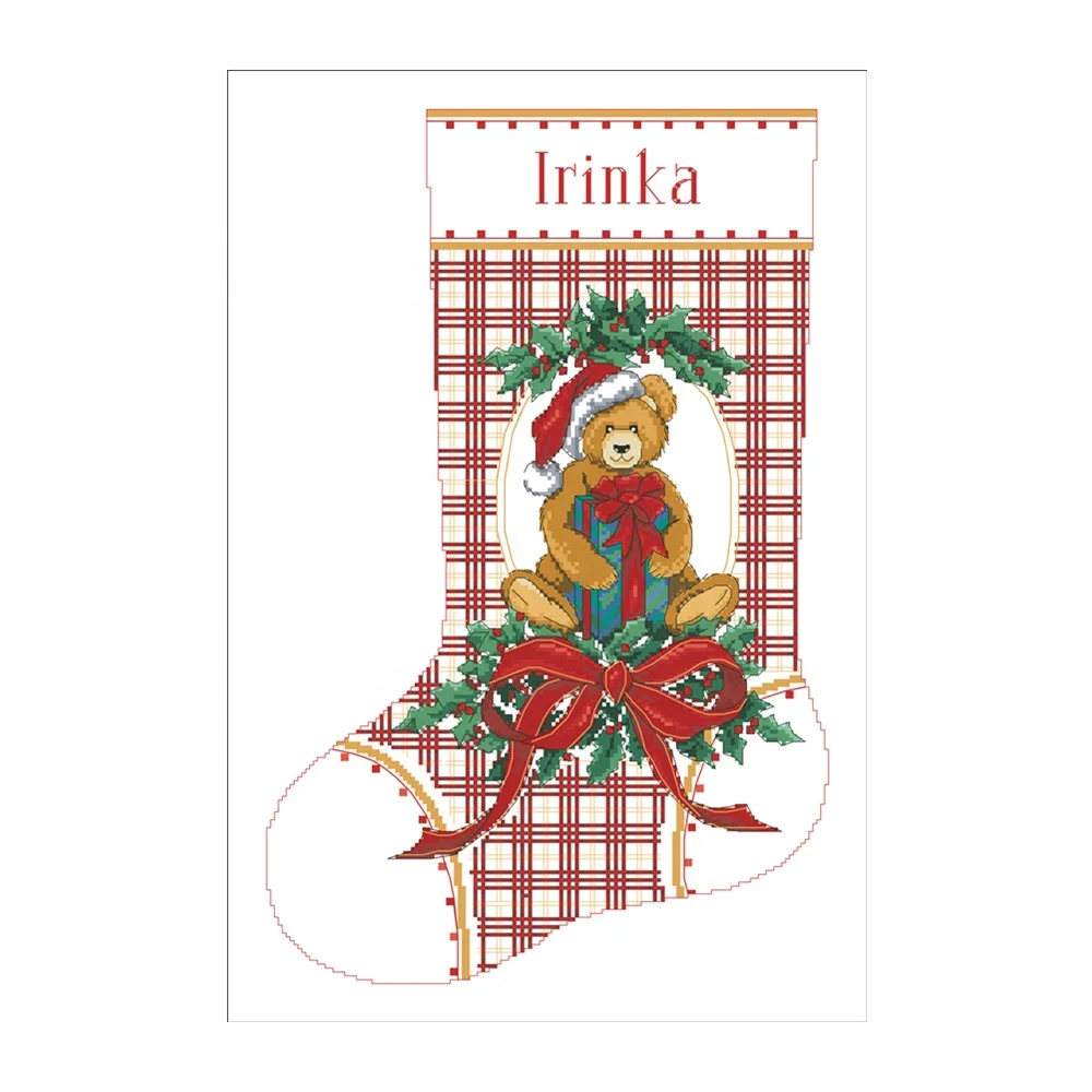 
DPC298 Подарочный подшипник чулок aida 18ct 14ct 11ct комплект для вышивки крестиком из белой ткани 