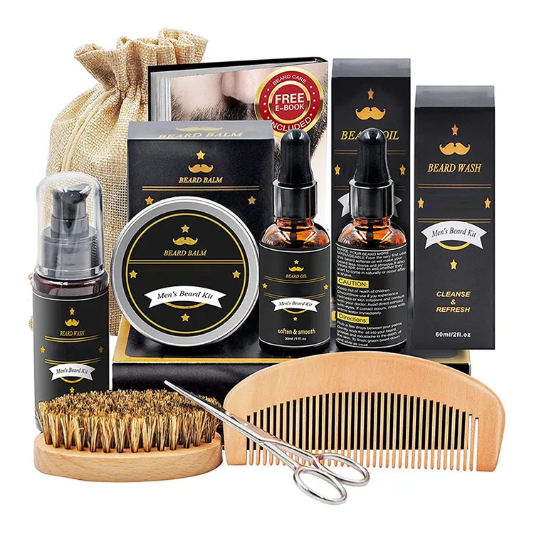 Фирменный натуральный органический бальзам для бороды Amazon масло роста набор ухода за бородой мужчин