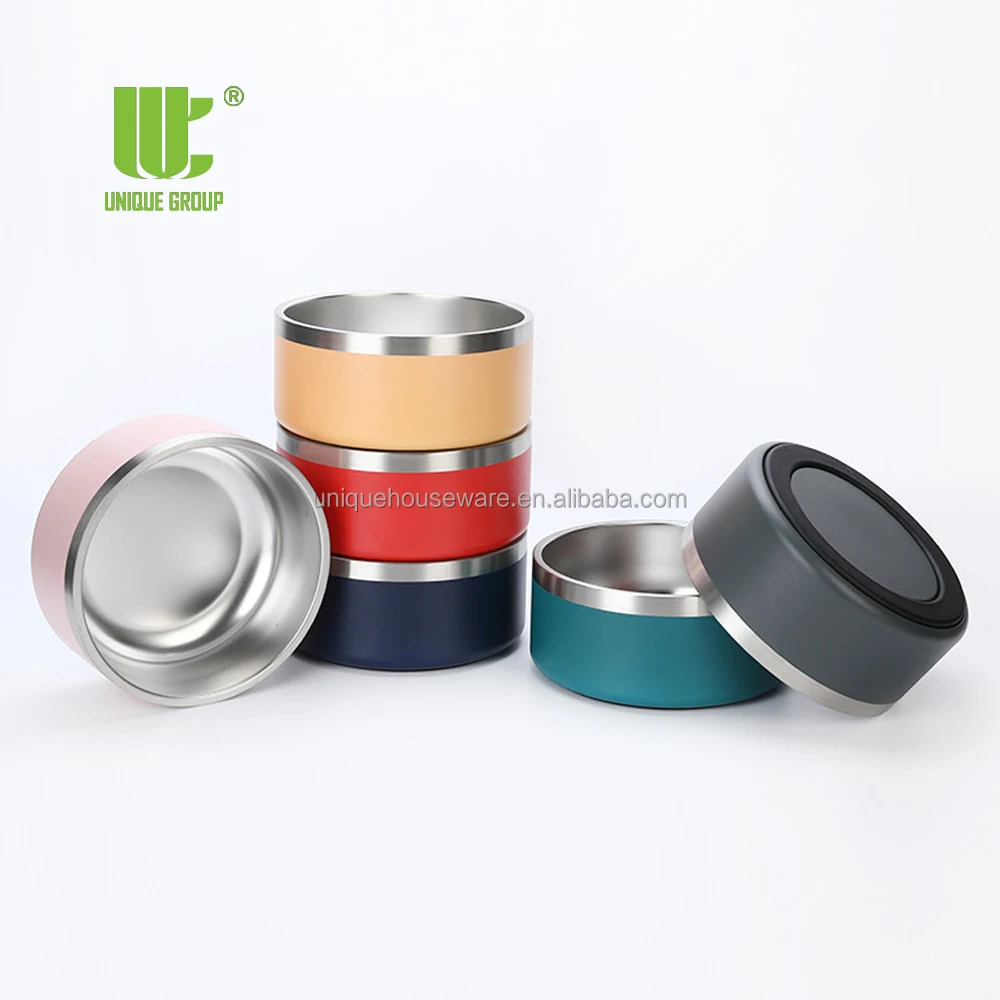 Unique Group 32oz Stainless Steel Double-Wall Dog Pet Feeding Bowl Cat Bowl for Food and Water