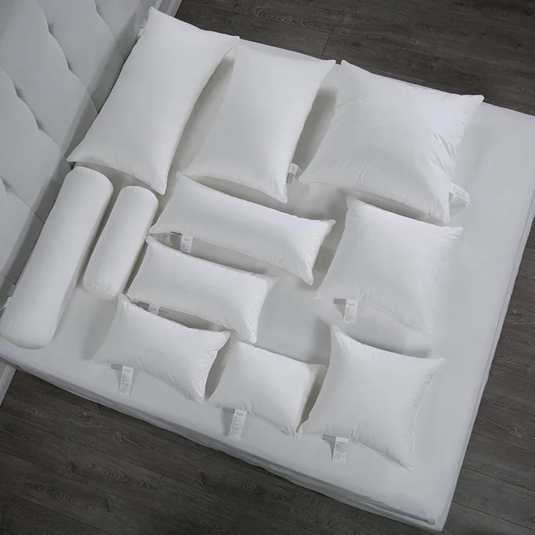 Factory Wholesale rectangle Square White 100% Polyester microfiberr Cushion Insert Throw Pillow Sleeping Pillow