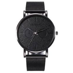 Simple Waterproof Stainless Steel Alloy Minimalist Quartz Watches for Black Silver Rose Gold Two Eyes Mens Wrist Watch Quartz