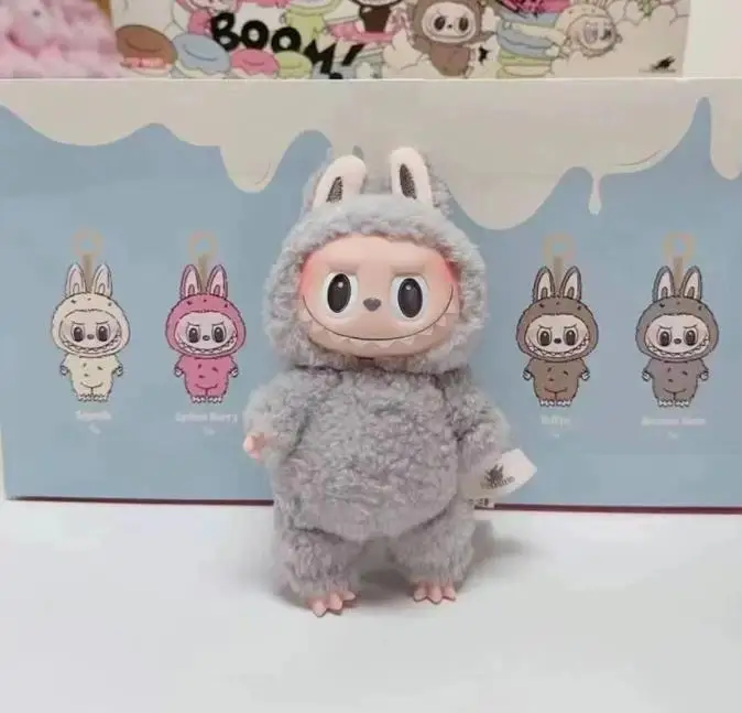 New arrive labubu popmart toys macaron toys anime action figure labubu blind box toys for decoration labubu mini keychain