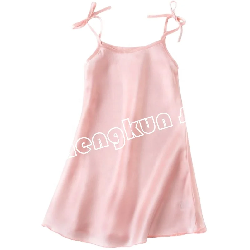 Silk Kids Long Sleeve Silk Comfort Pajamas Set Customized size Solid Color Sleep Wear Pyjamas