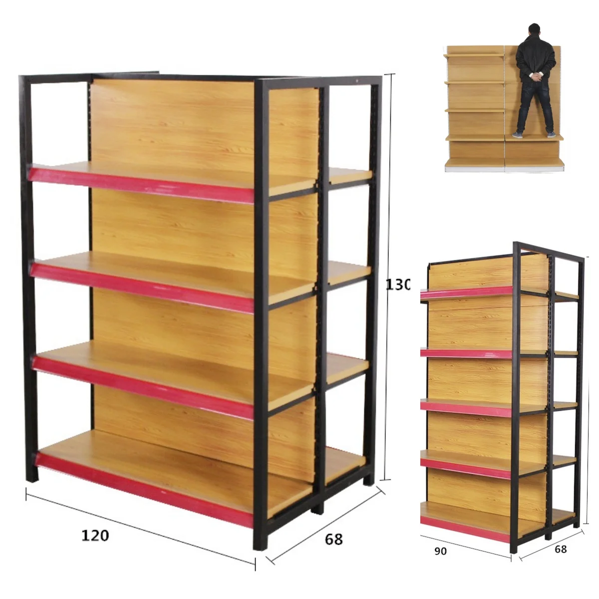 PFT Wooden Supermarket Shelves Display Racks And Shelves Light-duty Store Display
