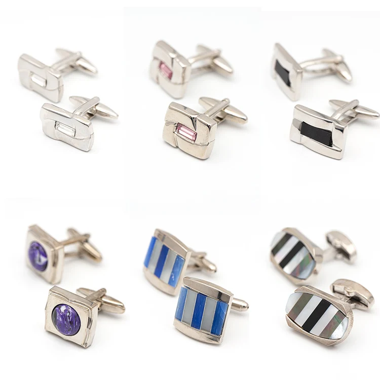 Wholesale Round Shape Custom Cuff Links Male Shirt Button Cuff Gemstone CuffLinks