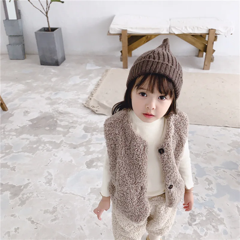
Baby Girls Vest Autumn Winter Kids Girls Warm Coat Children Fur Style Fleece Outwear Plush Vest 