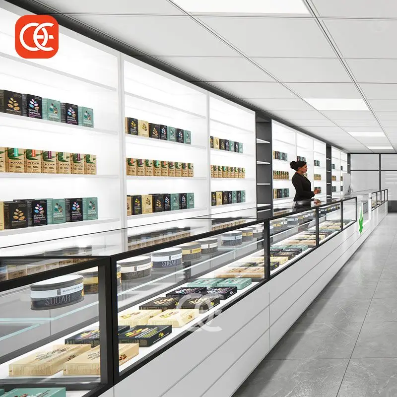Сервисный витрина для магазина сигар 360 кальянного стекла дымовых магазинов
