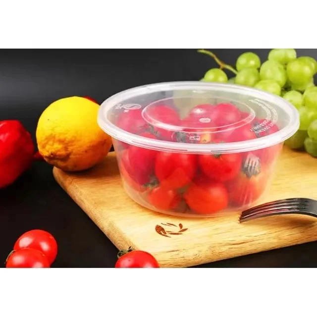 300ML Round plastic food storage container with lids disposable food container box
