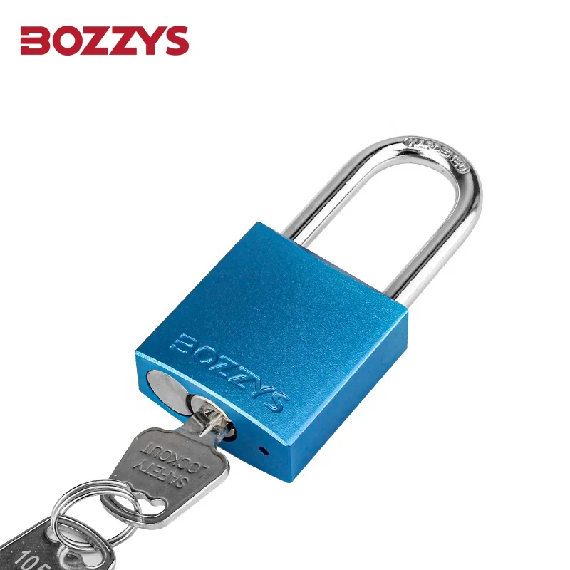 Compact anodized aluminium padlock with 6*38mm nylon shackle and key retaining function to prevent accidental operation