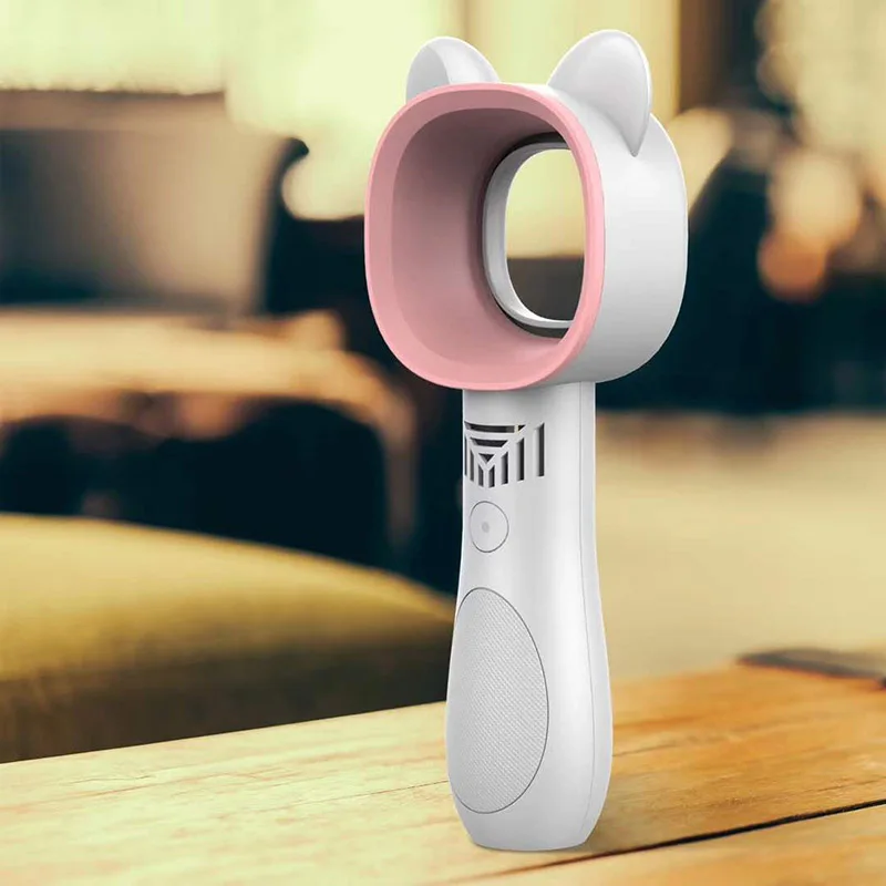 Cute Cat Portable Rechargeable Mini Usb Bladeless Fan
