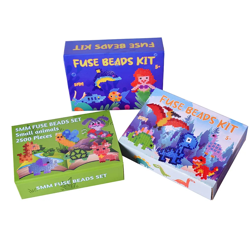 High Quality Custom 24 Colors Children Educational Toys Ironing Eco Friendly Fuse Beads Kit Hama Beads 5mm Fuse Beads Animal