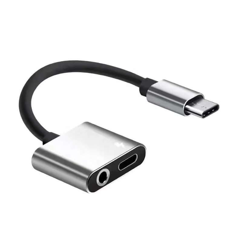 2 в 1 зарядный AUX USB C адаптер для наушников Тип к 3 5 мм разъем аудио конвертер xiaomi huawei pro