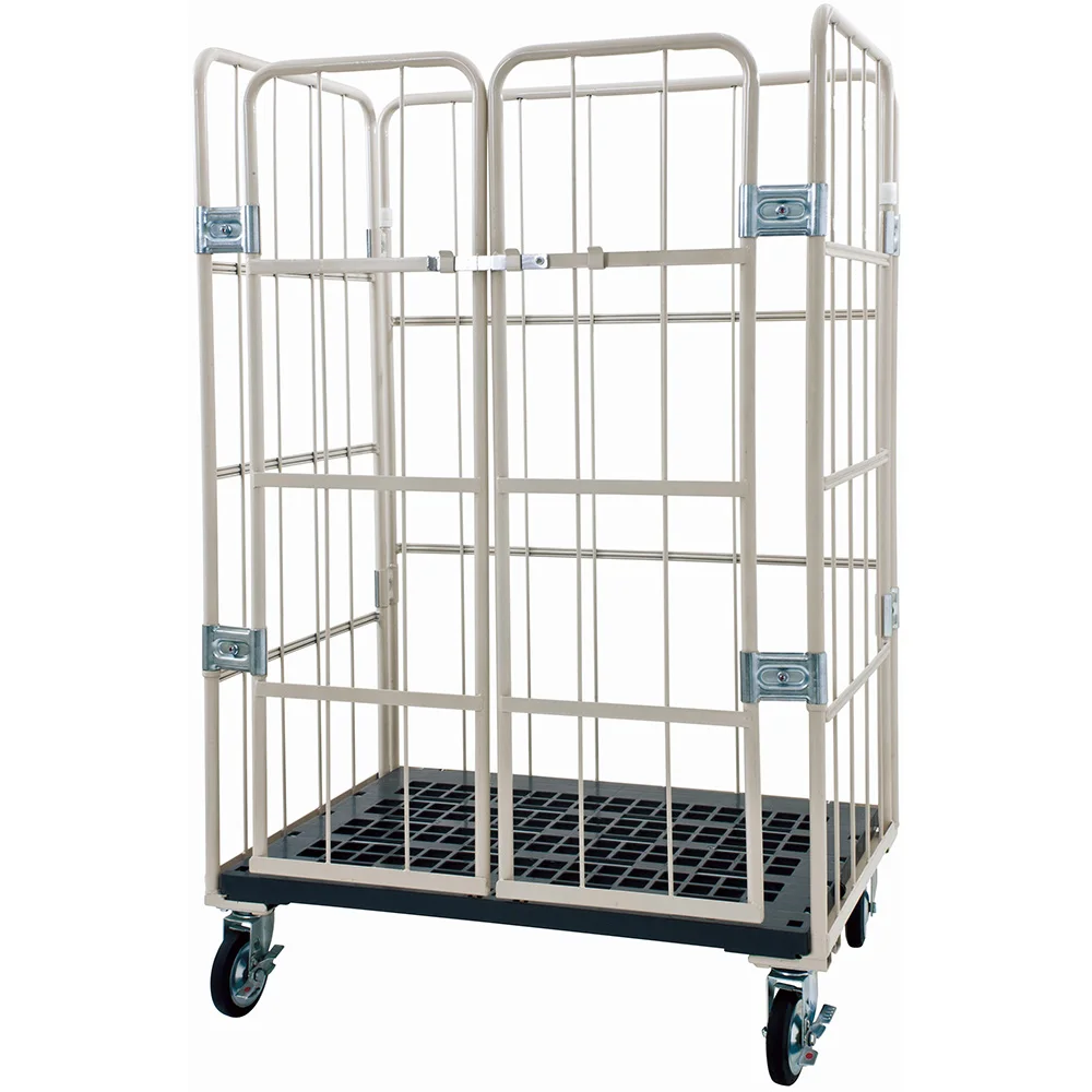 Экономия на производстве, прочная удобная тележка с рулонной клеткой и стальной рамой