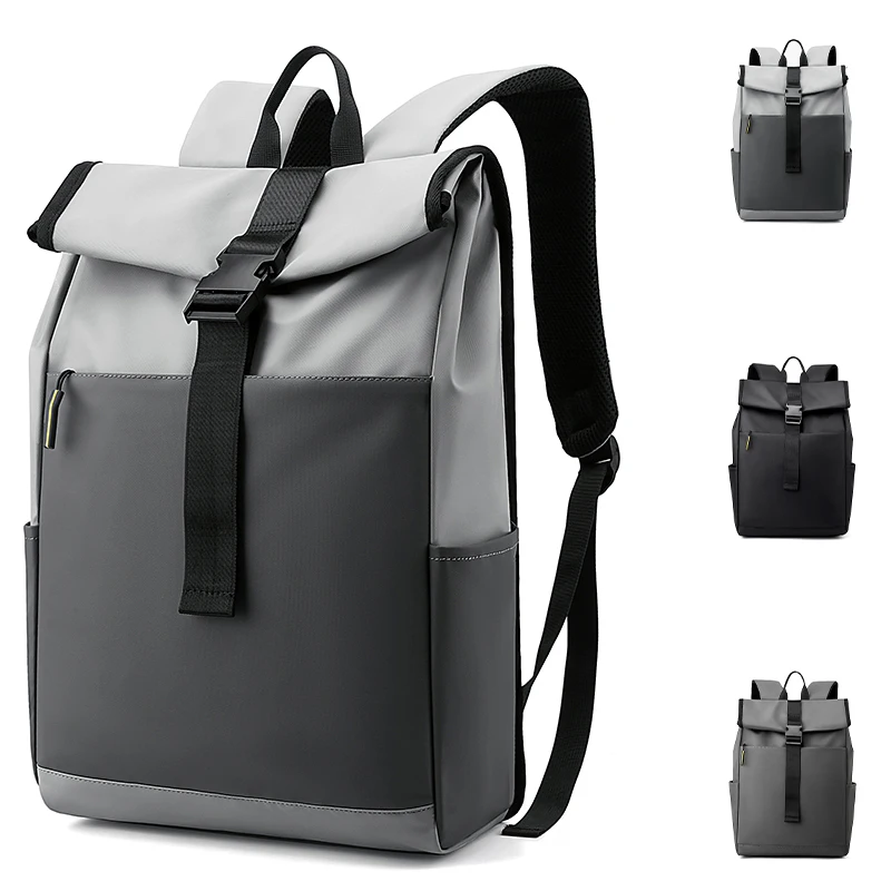 Wholesale Large Capacity Anti Theft Expandable Roll Top School Bag Waterproof Business Men Outdoor College Backpack