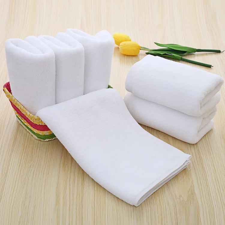 High Quality White Cotton Single Terry Soft Touch Absorbing 70*140Cm Bath Towel