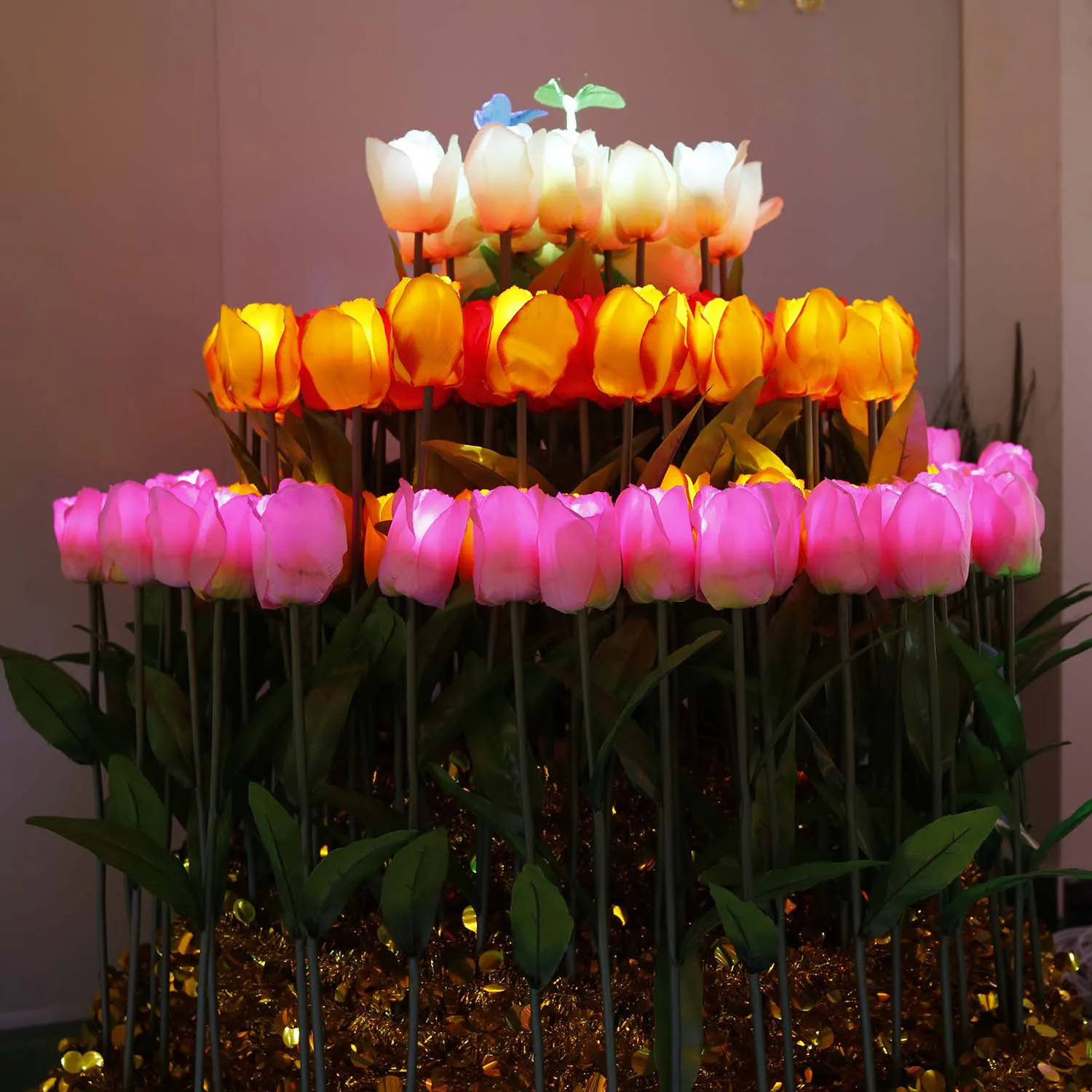 Outdoor Simulation Flower Courtyard Decoration Park Landscape Led Rose flower Light