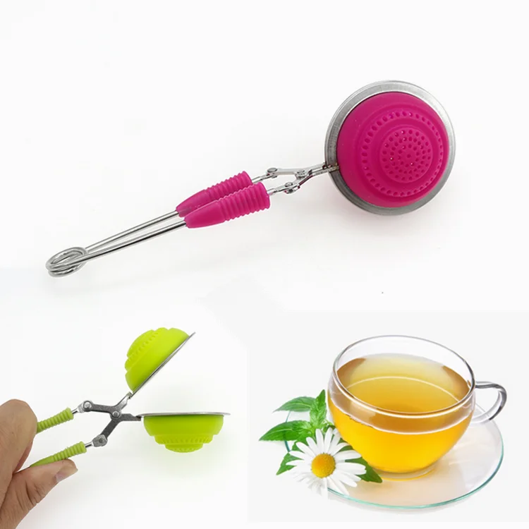 2019 creative gadgets stainless steel travel tea tools infuser ball silicone tea strainer filter