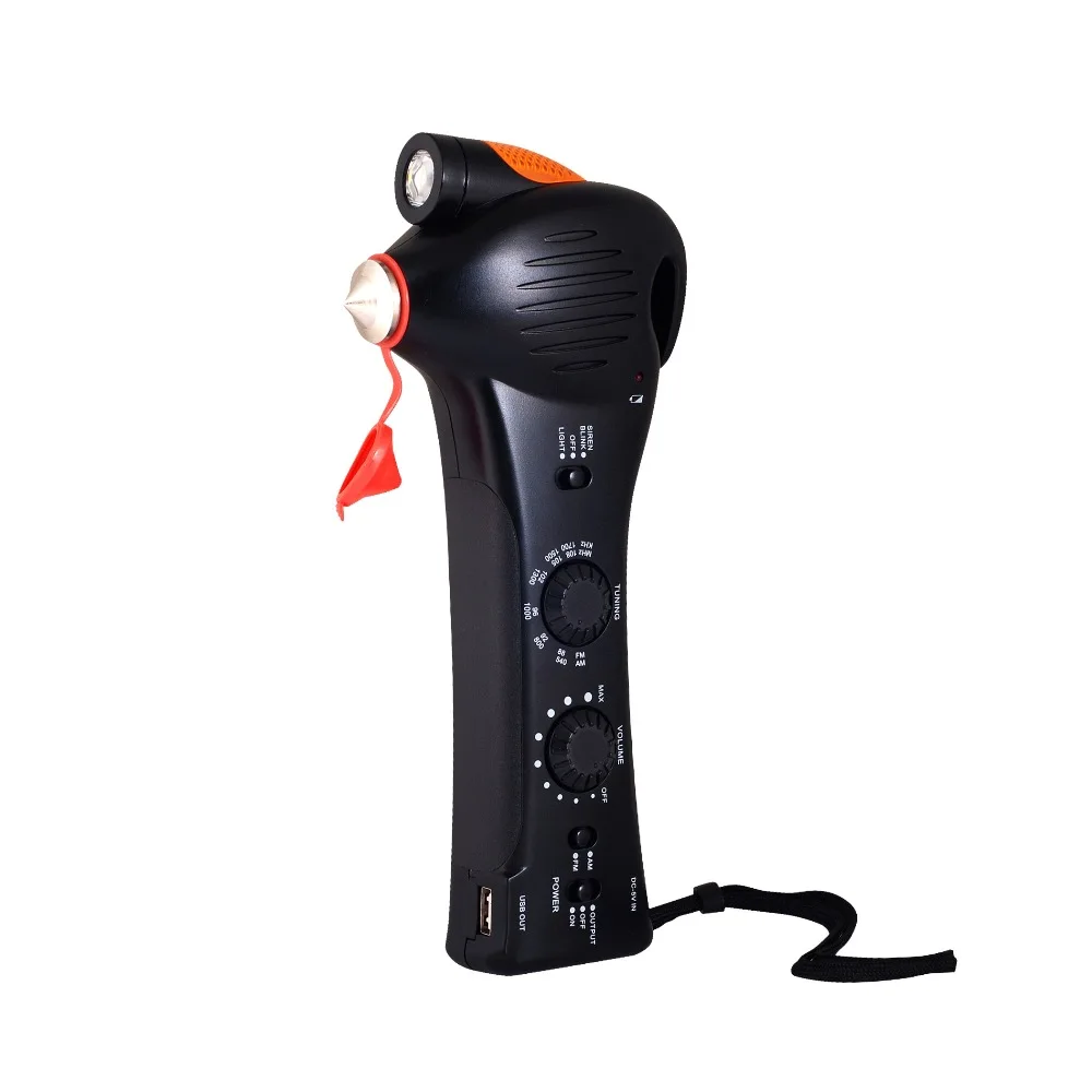 Car emergency tools rechargeable LED lamp AM/FM radio with smart phone charger multi-functional car tools with radio light