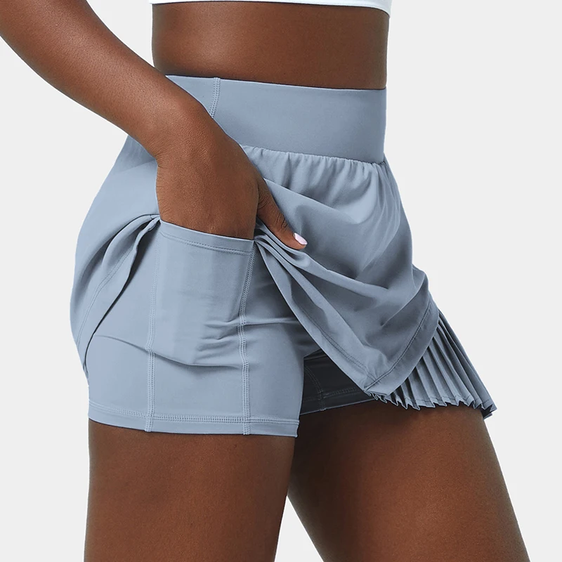 Custom Popular New Design Sports Dress Workout Gym High Quality Wear Everyday 2-in-1 Pleated Patchwork Tennis Skirt