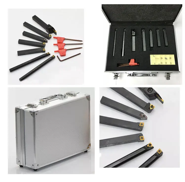 Factory Wholesale Lathe Indexable CNC Tool Holder External Turning Set with Different carbide turning inserts
