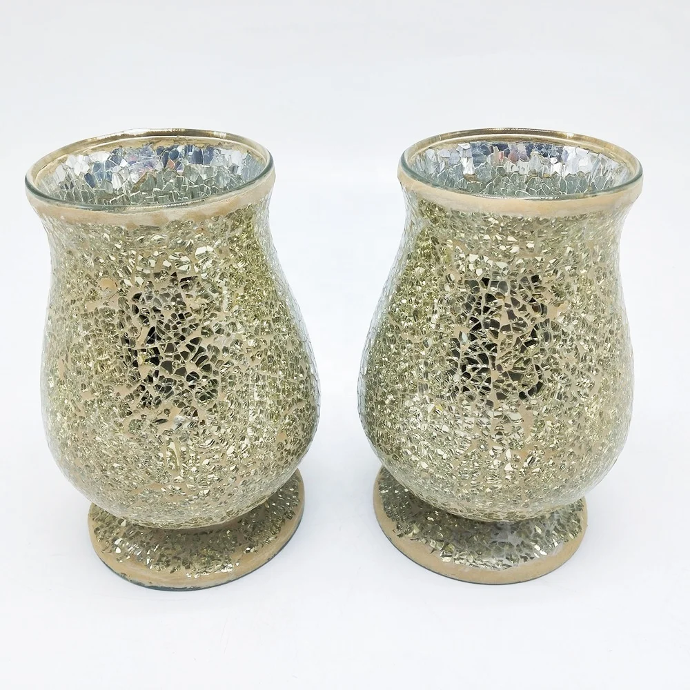 Wholesale Europe Hot Seller Glass Mosaic Vases Home Wedding Centerpiece Art Decor Mosaic Design Glass Vase