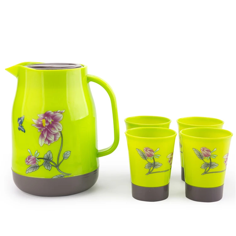 
1.5L Plastic PP Water Container Jug Plastic Pitcher WaterJug With 4 Cups 