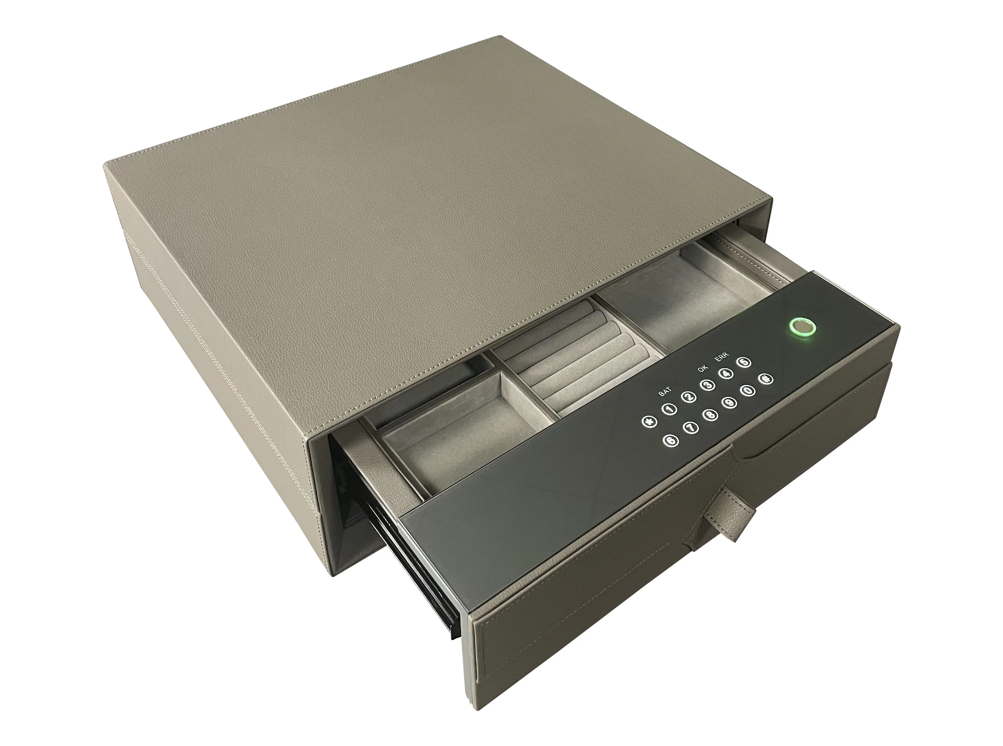 Smart home Luxury Leather Safe box money deposit box Anti-theft Password Fingerprint Jewelry Box