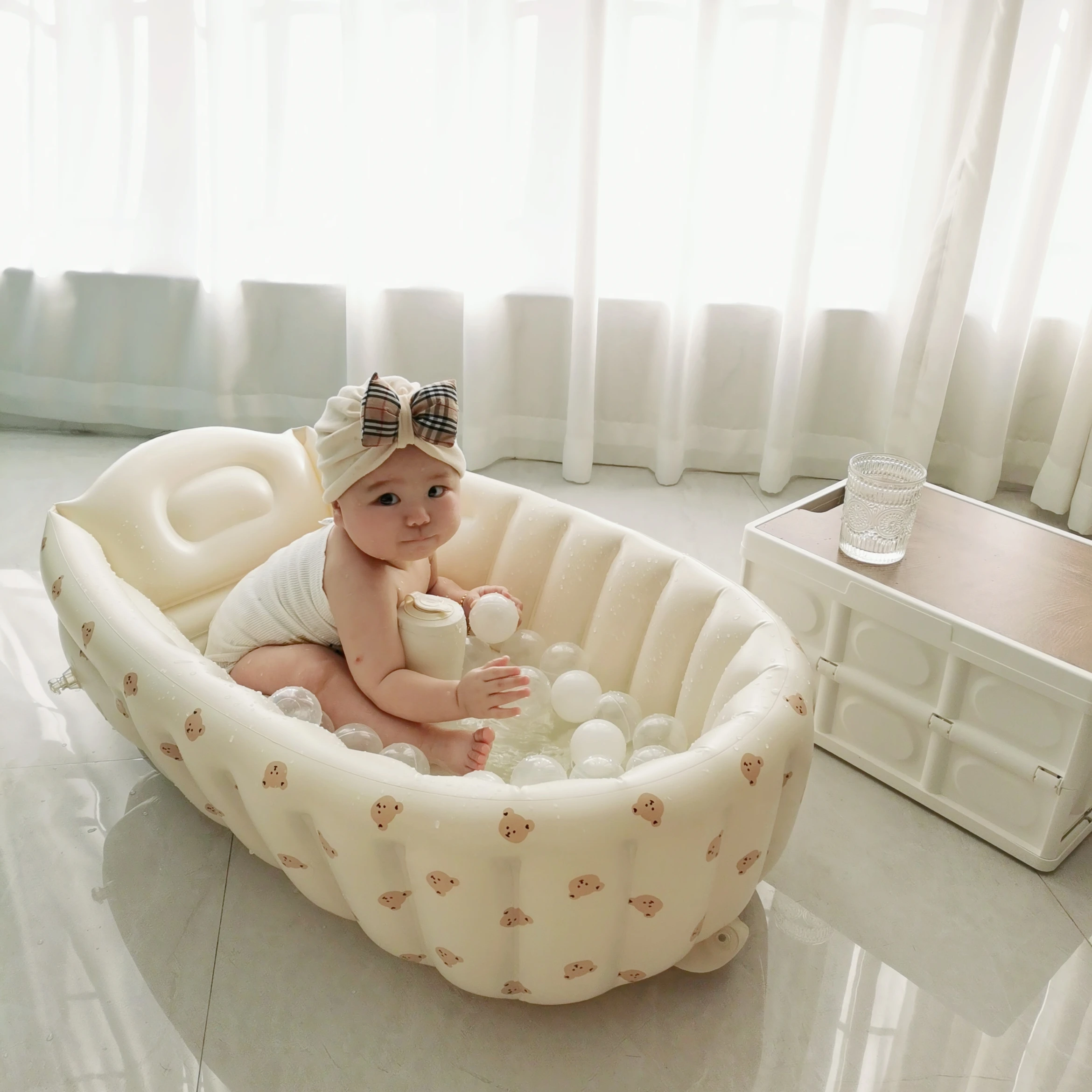 Large Portable ROHS Safety Drain Hole Non-Slip Surface Indoor Outdoor Inflatable Baby Pet Bath Tub Swimming Pool
