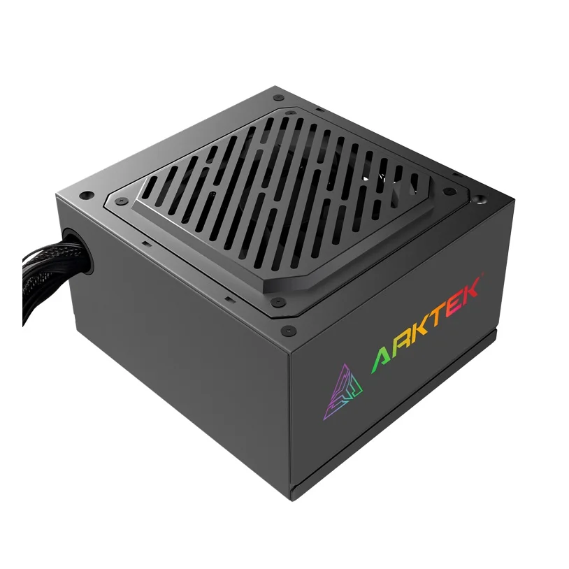 Блок питания ARKTEK RGB 600 Вт 80 Plus Сертифицированный блок белого/бронзового/золотого цвета