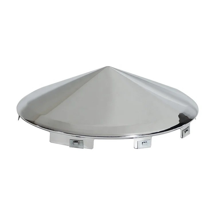 Wholesale nice quality chrome steel front cone american truck spare parts hub cap for freightliner