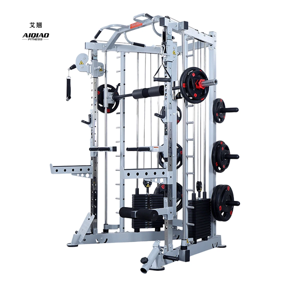 Gym Fitness Equipment Multi Functional Trainer Cable Machine All In One Smith Machine Station Half Cage Power Rack