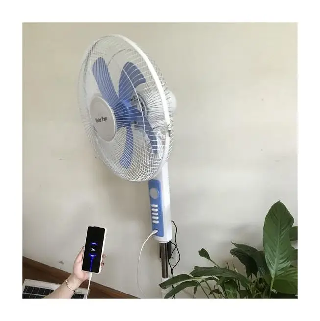 Solar Panel Output Usb Led Lights Battery Remote Control Solar Rechargeable Fan