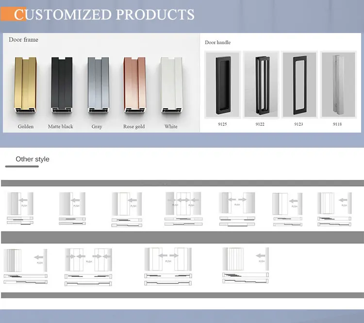 HDSAFE both side open glass sliding door interior villa house aluminum track slim frame soft closing telescopic sliding door
