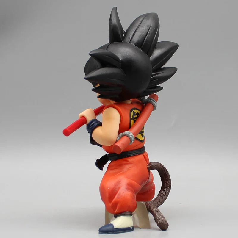 12cm Dragons BallsZ Son Goku Anime Figures Golden Cudgel Training Suit Childhood Memories Model Statue Collectable Kids Toy Gift