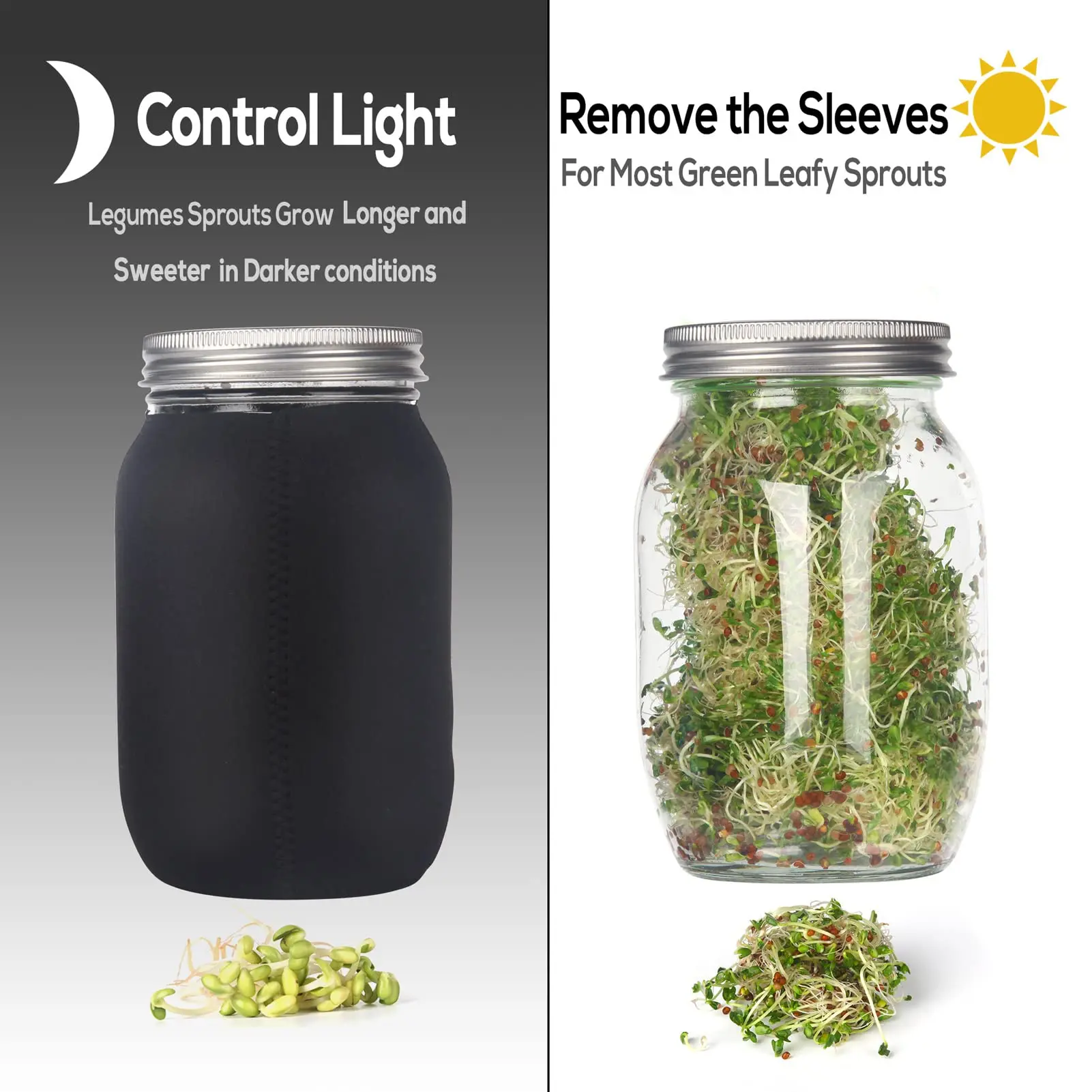 Best Seller Kitchen Gadgets 2 Pack Large Complete Wide Mouth Mason Canning Jar Sprouting Set Kit with Lids