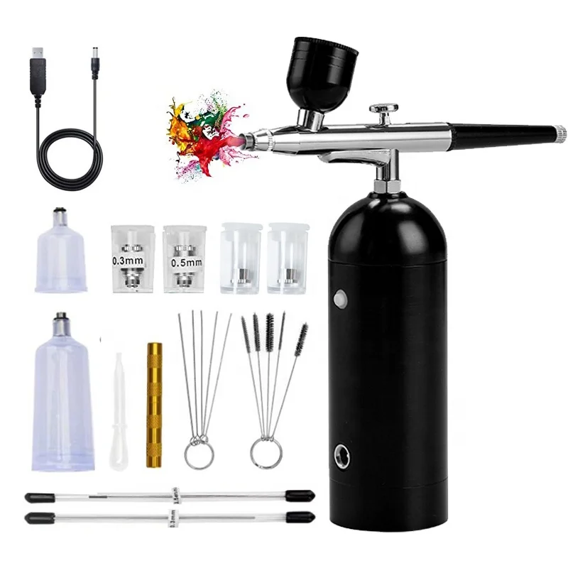 Portable Mini Air Pump Rechargeable Small Beauty Airbrush Set for nail art