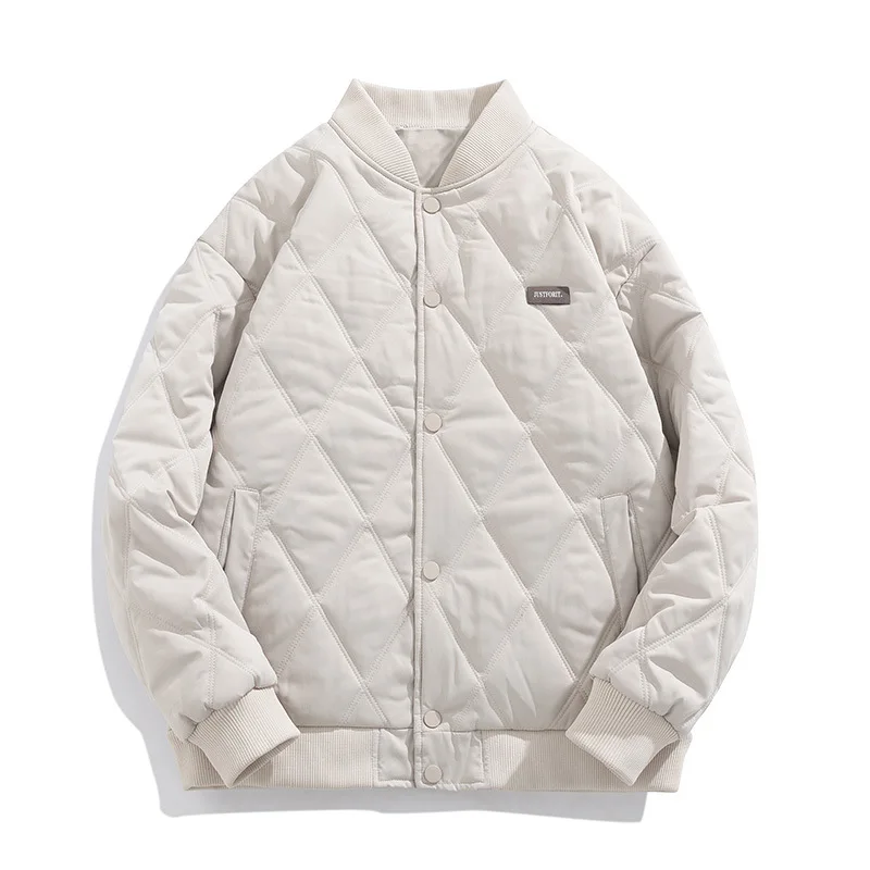 Custom new plush and thick loose baseball uniform plus plush cotton suit cotton suit solid color Japanese cotton suit men