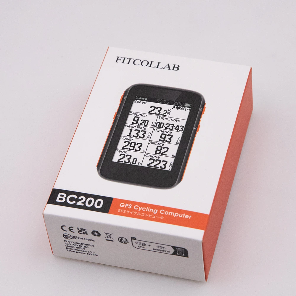 FITCOLLAB BC200 Bluetooth and ANT+ Smart GPS Bike Computer for Road Bike Cycling
