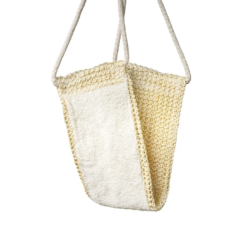 Turkish Dual Sided Sisal Back Belt With Rope Handle Ayseliza Quality Hemp made from Turkey Authentic Hammam Body Cleaner Kese