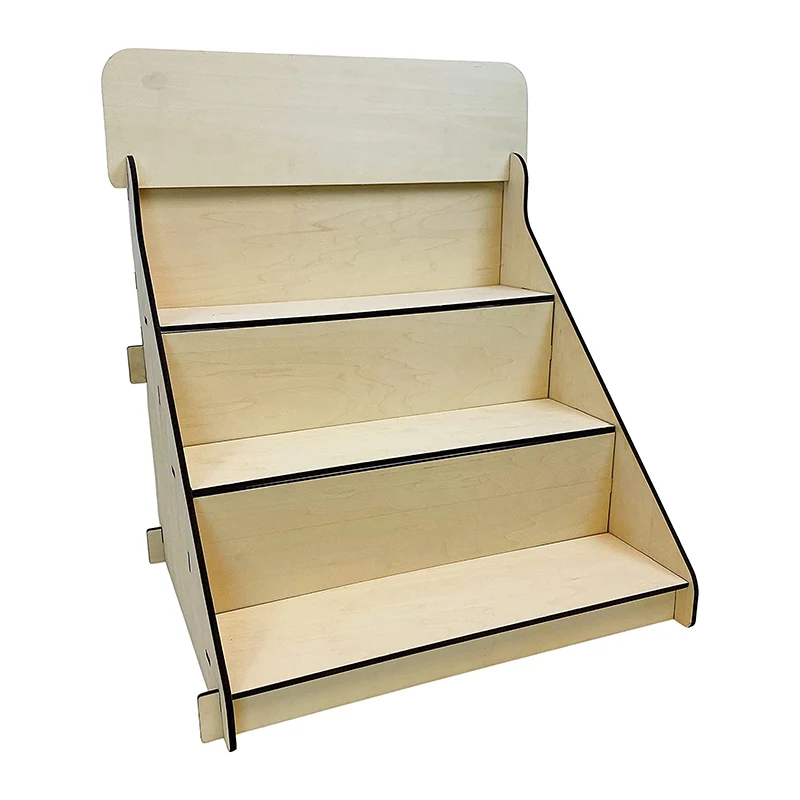 Countertop 3 Step Riser Craft Shows Wooden Portable Retail Table Product Display Stand