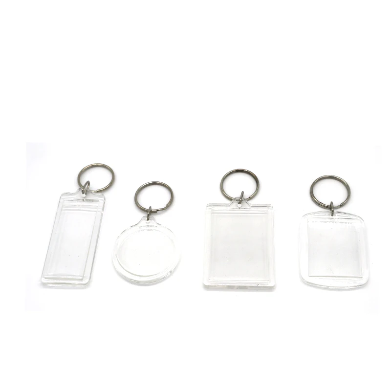 Acrylic Clear Picture Keychains Transparent Double Sided Photo Insert Photo Frame Keychain
