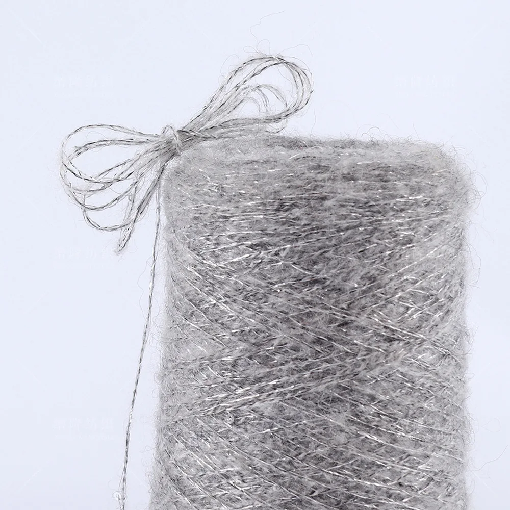 Super Soft Wholesale Alpaca Long 25%Mohair 25%Wool 33%Nylon 12%Lurex 5%Polyester High Proportion Thick Needle Fancy Blended Yarn